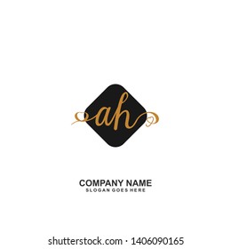 AH Initial handwriting logo vector