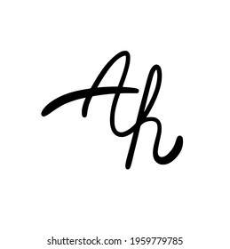 Ah initial handwritten logo for identity