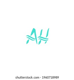 AH initial handwritten logo for identity