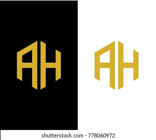 AH initial hexagon icon. letter. logo design vector eps 10