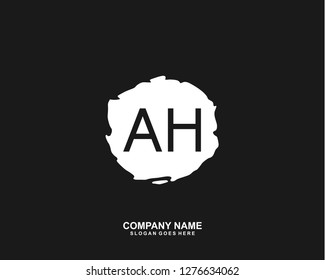  AH Initial letter geometric logo vector