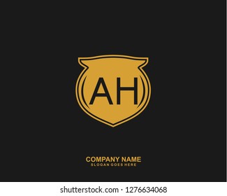  AH Initial letter geometric logo vector