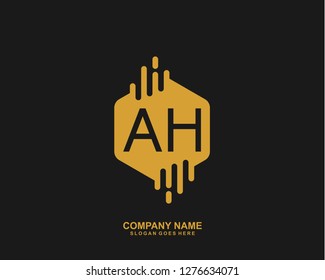  AH Initial letter geometric logo vector