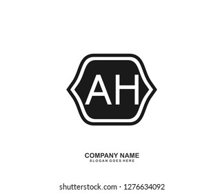  AH Initial letter geometric logo vector