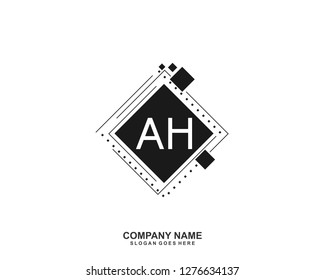  AH Initial letter geometric logo vector