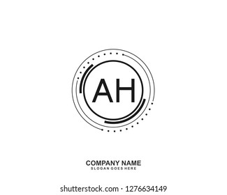  AH Initial letter geometric logo vector