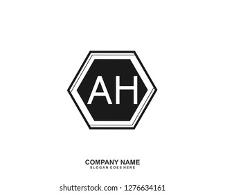  AH Initial letter geometric logo vector