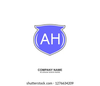  AH Initial letter geometric logo vector