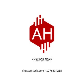  AH Initial letter geometric logo vector