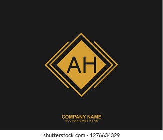 AH Initial letter geometric logo vector