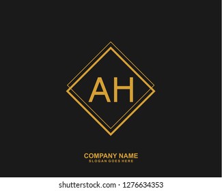  AH Initial letter geometric logo vector