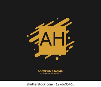  AH Initial letter geometric logo vector