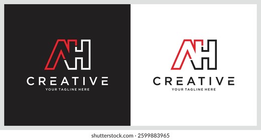 AH Initial Letter Icon Logo Design Vector Illustration