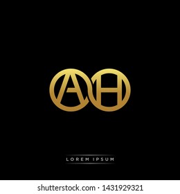 AH initial letter linked circle capital monogram logo modern template