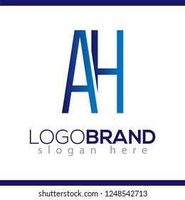 AH Initial Letter Linked logo icon vector