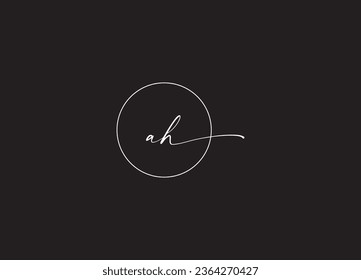Diseño del logotipo de la letra inicial AH y logotipo en monograma