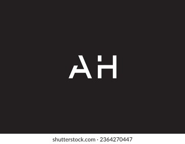 Diseño del logotipo de la letra inicial AH y logotipo en monograma