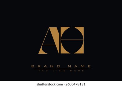 AH initial letter logo design. Letter A and H luxury alphabet letter logo icon template