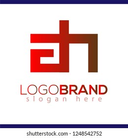 ah Initial Letter lowercase Linked logo icon vector