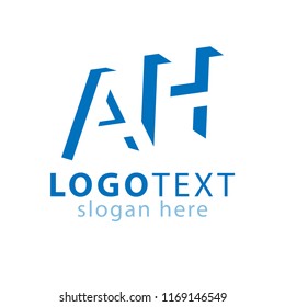 AH initial letter with negative space logo icon vector template
