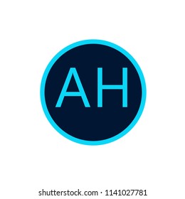 AH initial letters linked circle elegant logo White background