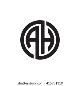 AH initial letters linked circle monogram logo