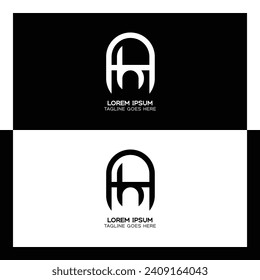 AH initial letters linked elegant logo. letter A and H pattern design monogram