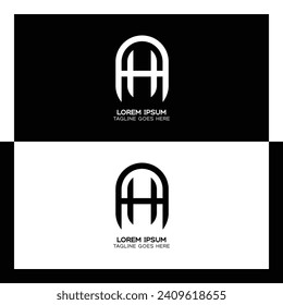 AH Anfangsbuchstaben verlinkt elegantes Logo. Monogramm der Buchstaben A und H-Muster