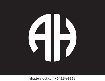 AH initial letters loop linked hexagon elegant logo