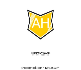 AH Initial logo template vector 