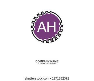 AH Initial logo template vector 