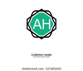 AH Initial logo template vector 