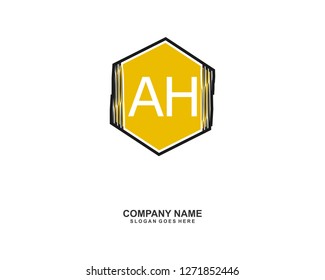 AH Initial logo template vector 