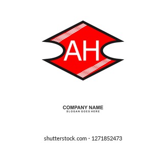 AH Initial logo template vector 