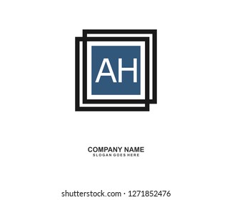 AH Initial logo template vector 