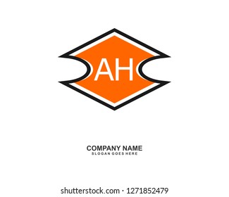 AH Initial logo template vector 