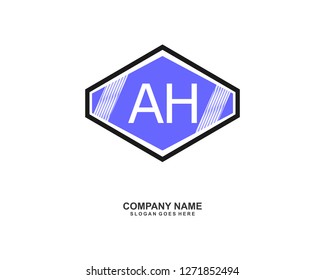 AH Initial logo template vector 