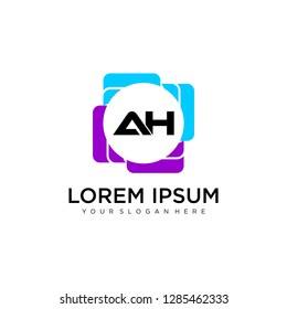  AH initial logo template vector