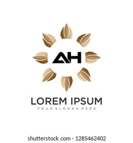  AH initial logo template vector