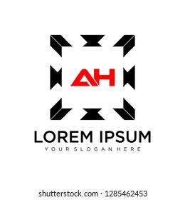  AH initial logo template vector