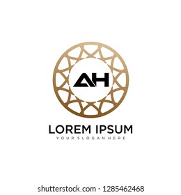  AH initial logo template vector