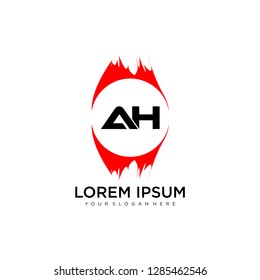  AH initial logo template vector