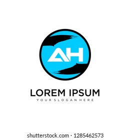  AH initial logo template vector