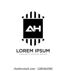  AH initial logo template vector