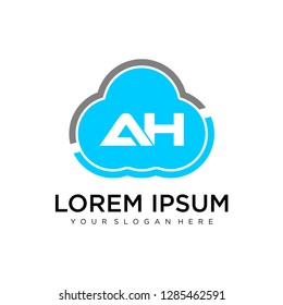  AH initial logo template vector