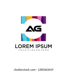 AH initial logo template vector