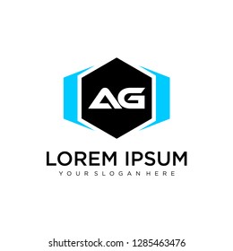 AH initial logo template vector