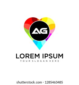 AH initial logo template vector