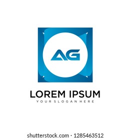 AH initial logo template vector