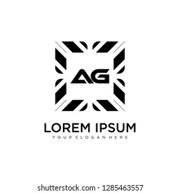 AH initial logo template vector